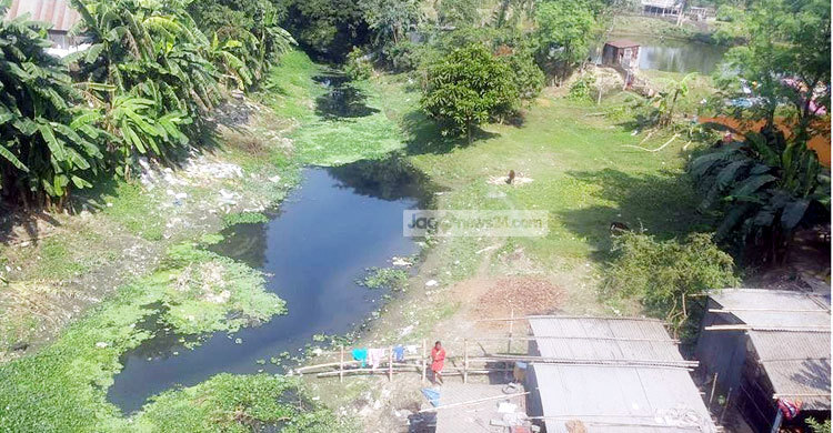মির্জাপুরের বারুখালি খাল এখন মরুপ্রায় 