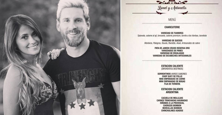 Barcelona star Messi’s wedding menu