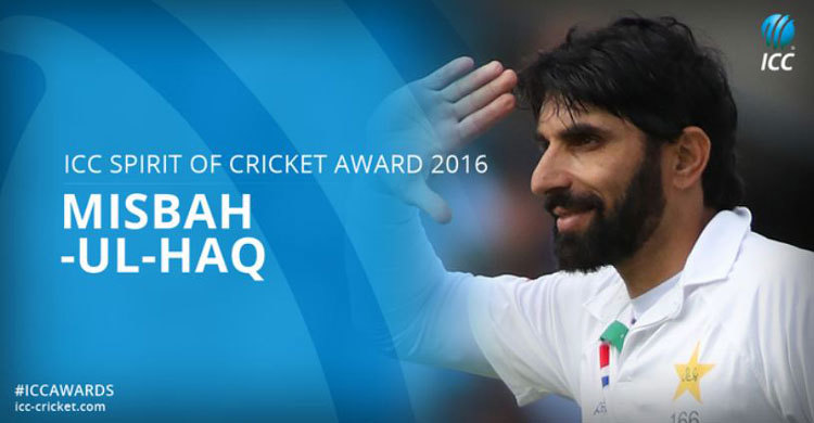Misbah-ul-Haq wins ICC `Spirit of Cricket Award`