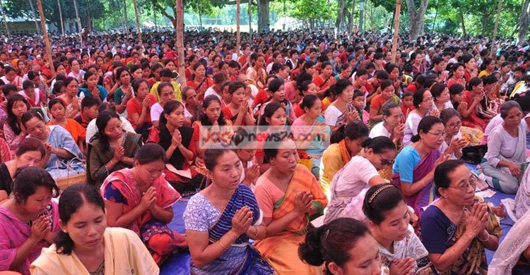 রাজবন বিহারে পুণ্যার্থীর ঢল