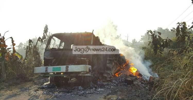 মালভর্তি ট্রাকে আগুন দেয়ার ঘটনায় আটক ১