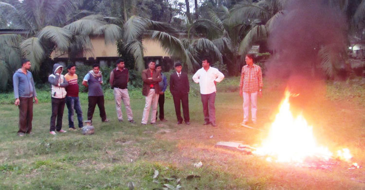 শরীয়তপুরে মামলা নিষ্পত্তিকৃত মাদকদ্রব্য ধ্বংস