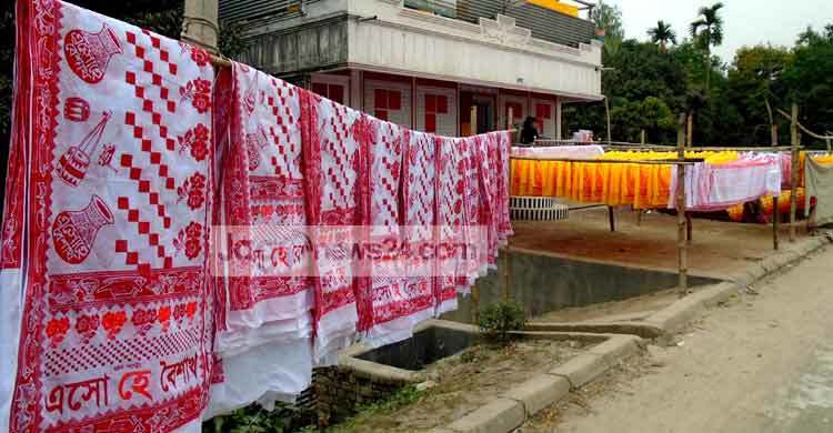 সিরাজগঞ্জে তৈরি হওয়া বৈশাখী শাড়ি যাচ্ছে ভারতে
