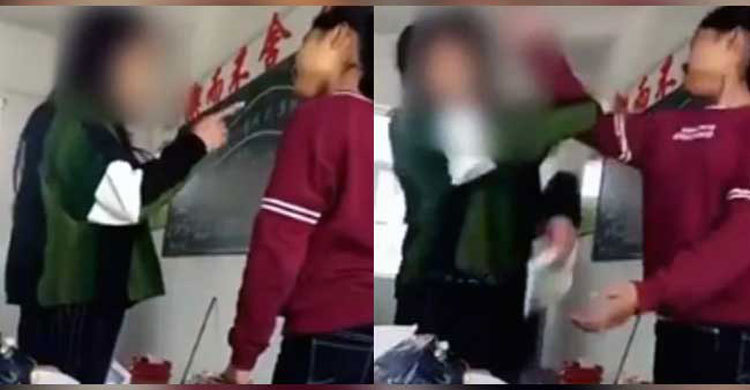 Teacher slaps student. She slaps her back. It doesn`t end there