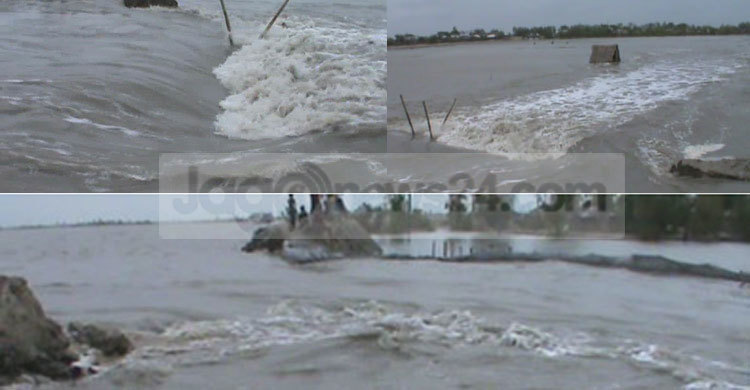 আশাশুনিতে নদীর বাঁধ ভেঙে ৫ গ্রাম প্লাবিত 