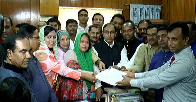 ভোলায় আ.লীগের প্রার্থীদের মনোনয়নপত্র দাখিল