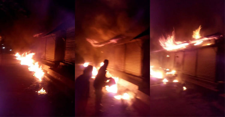 শ্রীনগরে আগুনে পুড়ে গেছে ১০টি দোকান