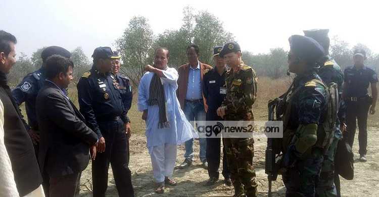 হাতিয়ার ঠেঙ্গারচর পরিদর্শনে প্রধানমন্ত্রীর সামরিক সচিব