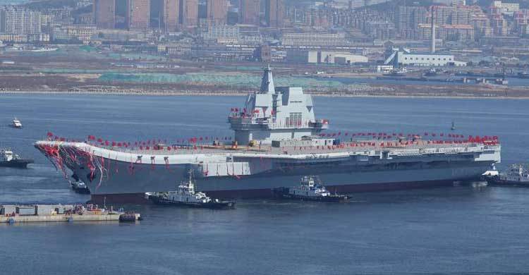 China launches its first domestically-made aircraft carrier