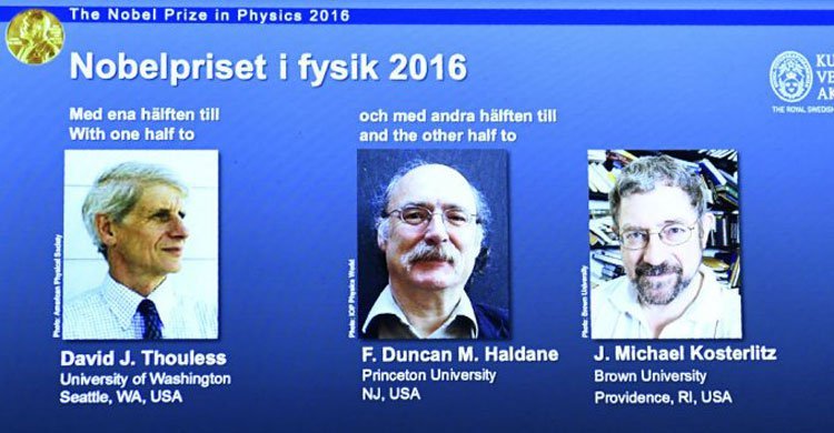 Nobel physics prize awarded to 3 for topology work