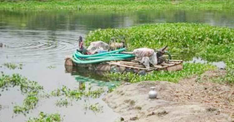 কপোতাক্ষ নদে অবৈধভাবে বালু উত্তোলন