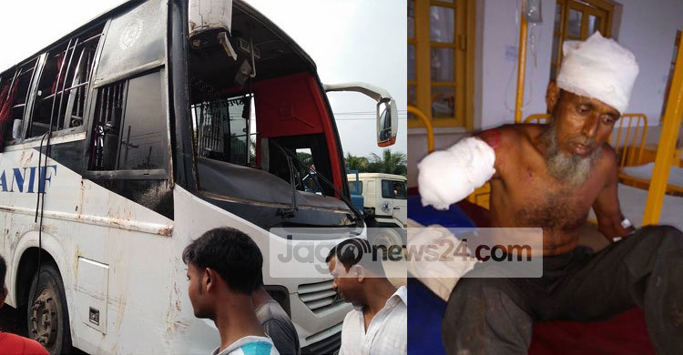 উল্টে গেল বাস, ছিঁড়ে গেল যাত্রীর হাত