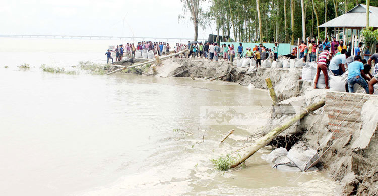 বঙ্গবন্ধু সেতুর গাইড বাঁধে ৪র্থ দফায় ভাঙন