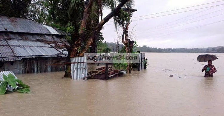 টানা বৃষ্টিতে বান্দরবানের নিম্নাঞ্চল প্লাবিত