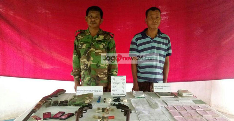 বাঘাইছড়িতে অস্ত্রসহ দুই ইউপিডিএফ নেতা আটক