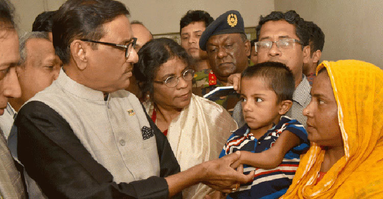 শিশু লিখনের চিকিৎসার দায়িত্ব নিলেন ওবায়দুল কাদের