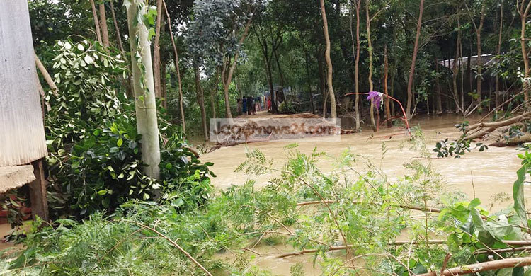 ফুলগাজীতে ঢলের পানিতে ৬ গ্রাম প্লাবিত