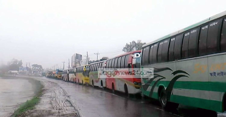 ঢাকা-টাঙ্গাইল মহাসড়কের ৪০ কি.মি. এলাকায় তীব্র যানজট