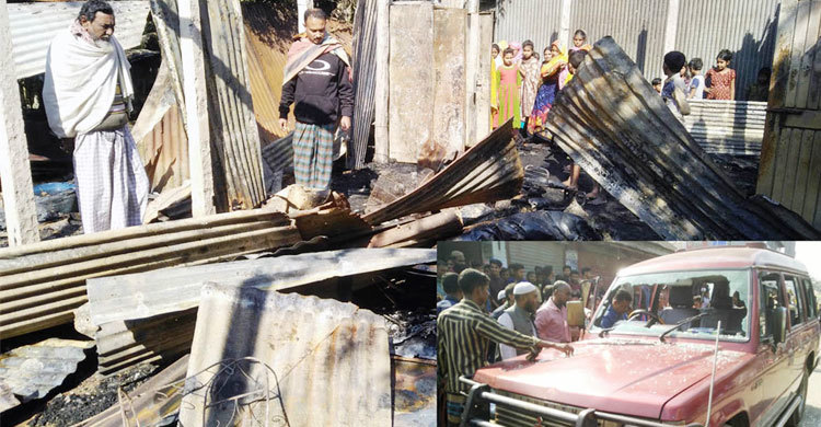 যুবদল নেতার বাড়িতে অগ্নিসংযোগ