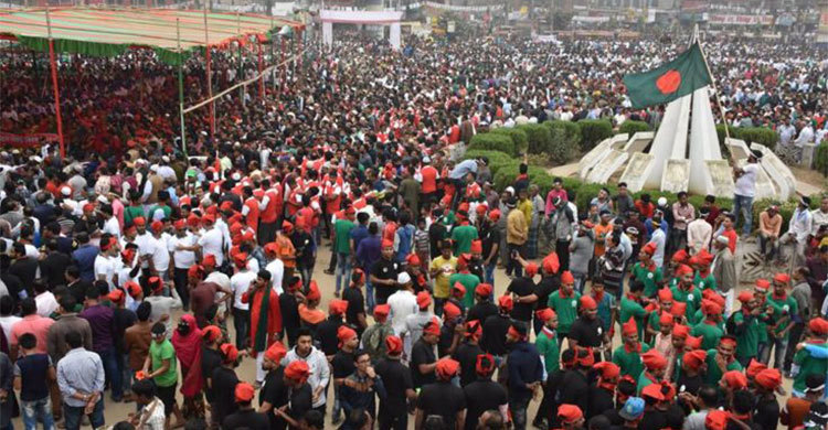 নৌকার স্লোগানে জনসমুদ্র