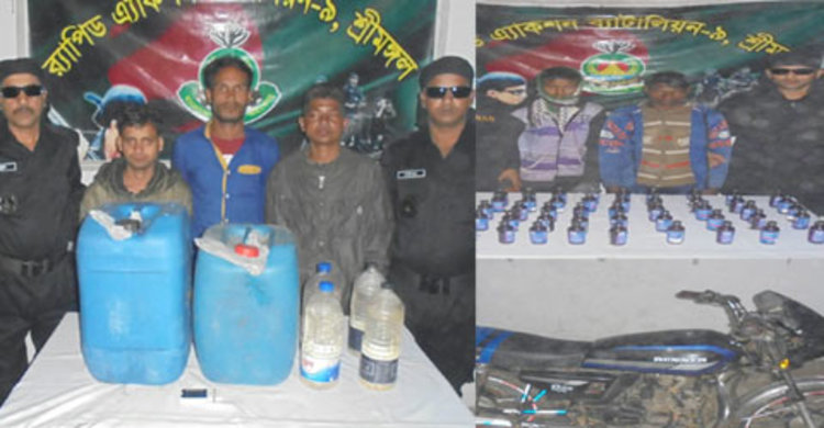 মৌলভীবাজারে ৫ মাদক ব্যবসায়ী আটক