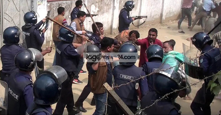 হবিগঞ্জে পুলিশ-বিএনপি সংঘর্ষ, গুলিবিদ্ধ ৩০