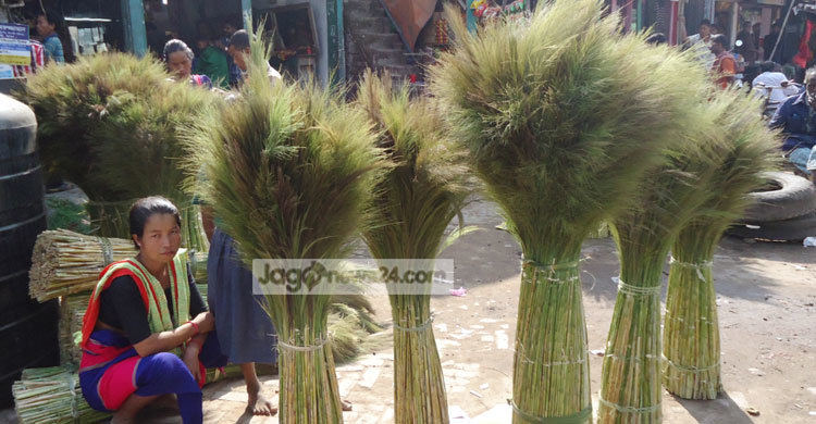 পাহাড়ি ফুলঝাড়ু বিক্রি করে চলে সহস্রাধিক পরিবার