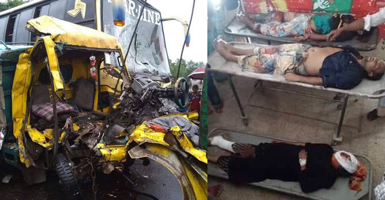 বাস কাড়ল লেগুনার ৬ যাত্রীর প্রাণ