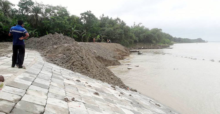 পদ্মার ভাঙনে ঝুঁকির মুখে কুঠিবাড়ি রক্ষা বাঁধ