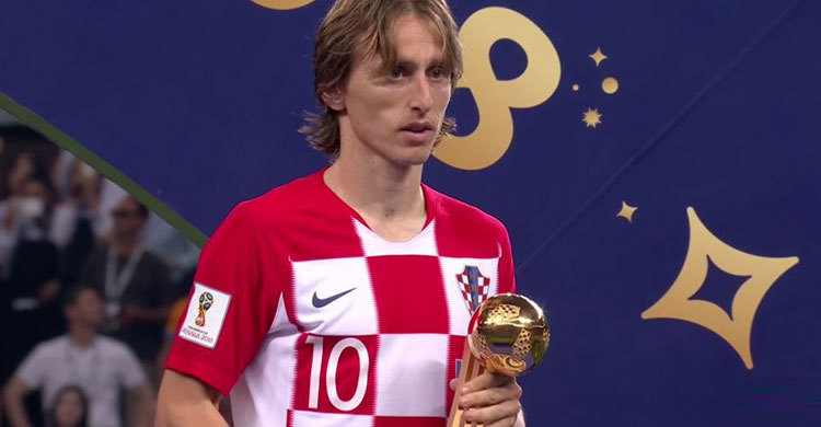 Modric wins 2018 World Cup Golden Ball