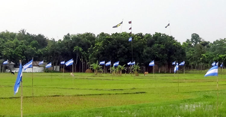 রাজবাড়ীতে আর্জেন্টাইন ভক্তের দেড় শতাধিক পতাকা উত্তোলন