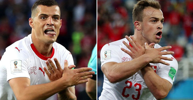 Xhaka, Shaqiri escape ban over Swiss celebration