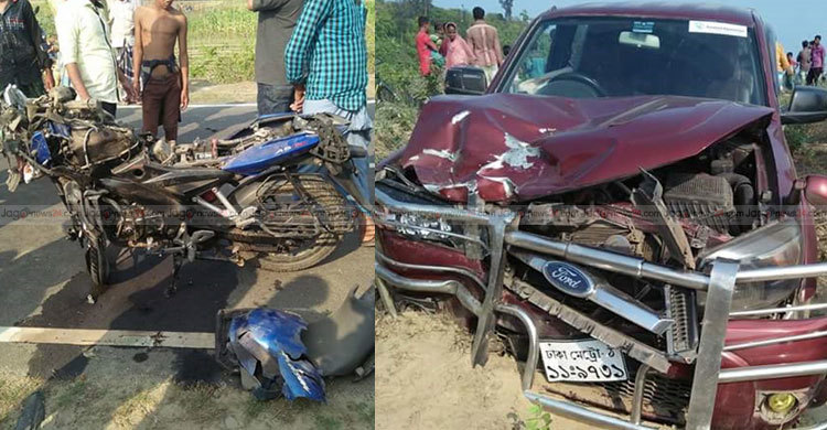 ধাক্কা দিয়ে দুমড়েমুচড়ে গেল প্রাইভেটকার, নিহত ২