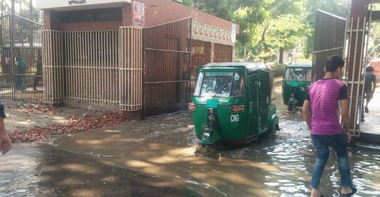 চমেকের প্রধান ফটকে হাঁটু পানি