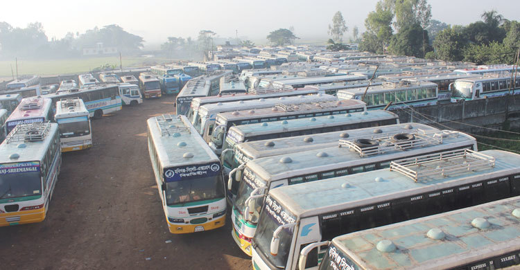 হবিগঞ্জে অনির্দিষ্টকালের পরিবহন ধর্মঘট