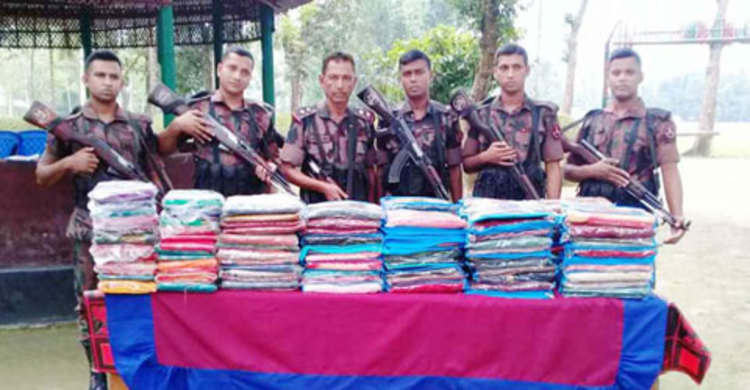 ১২ লাখ টাকার ভারতীয় শাড়ি-থ্রিপিস উদ্ধার