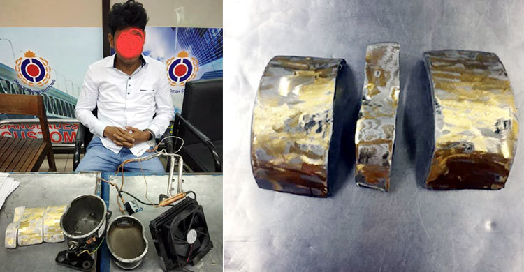 প্রলেপ দেয়া পাতে সোয়া তিন কেজি স্বর্ণ, আটক এক