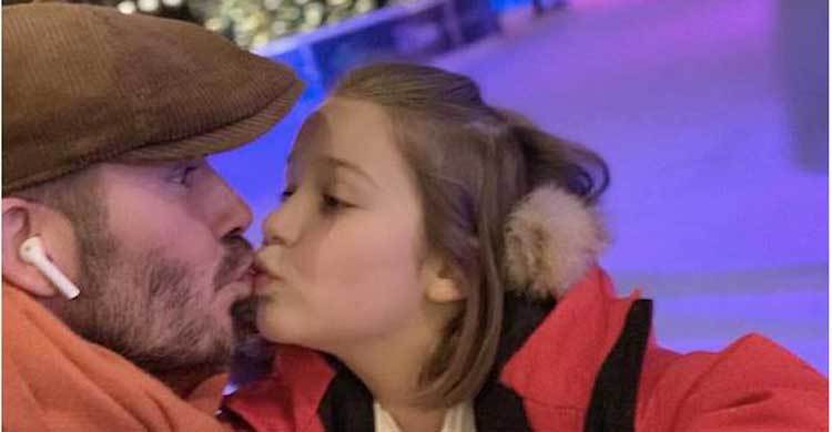 David Beckham trolled for kissing daughter on lips