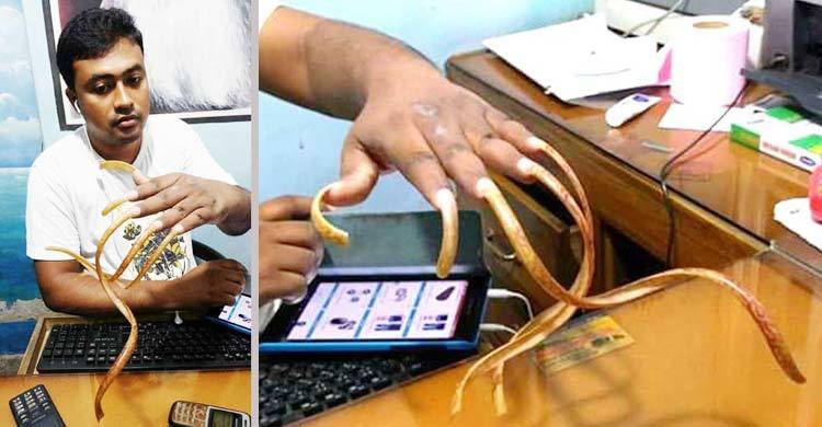 ২৫ বছর ধরে নখ কাটেন না অরুন