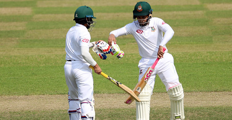 Tigers’ reign first day as Mominul, Mushfiqur hits ton in 2nd Test