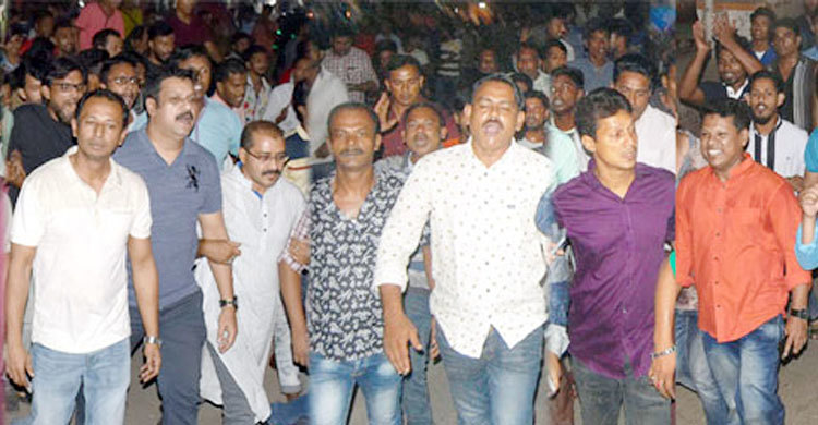 নারায়ণগঞ্জে শামীম ওসমানের পক্ষে আনন্দ মিছিল