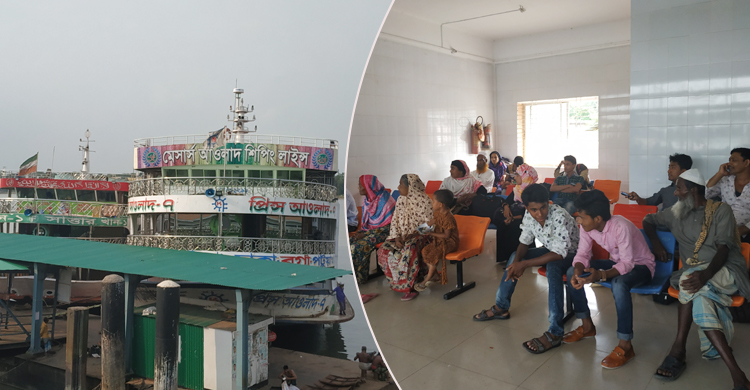 পটুয়াখালীতে লঞ্চ চলাচল বন্ধ, যাত্রীদের দুর্ভোগ