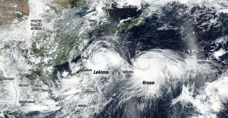 China issues 'red alert' for twin typhoons