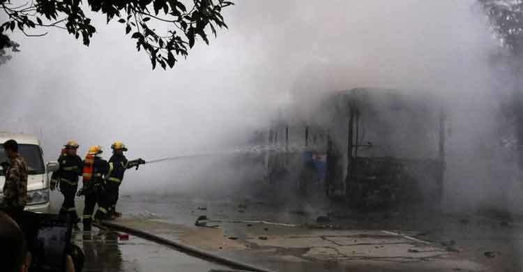 26 killed as bus catches fire on highway in China