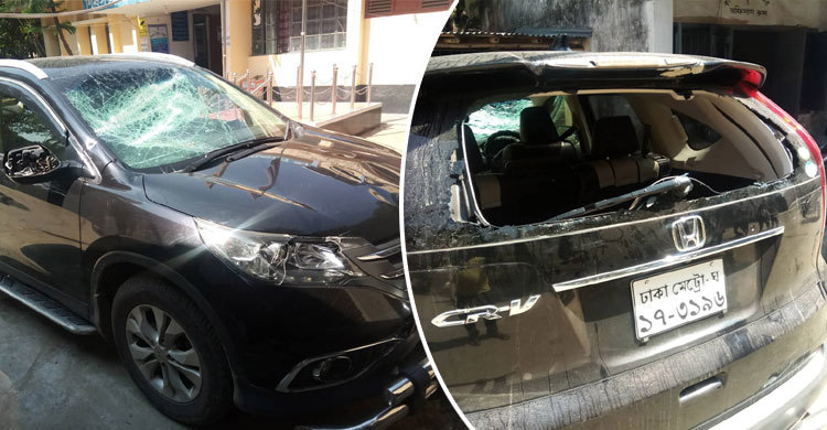 বগুড়ায় চেয়ারমান প্রার্থী বিএনপি নেত্রীর গাড়িতে হামলা-ভাঙচুর