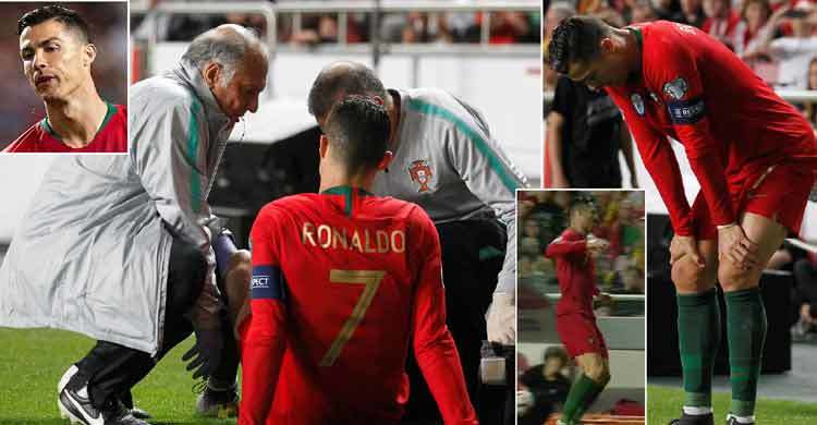 Ronaldo forced off with injury playing for Portugal