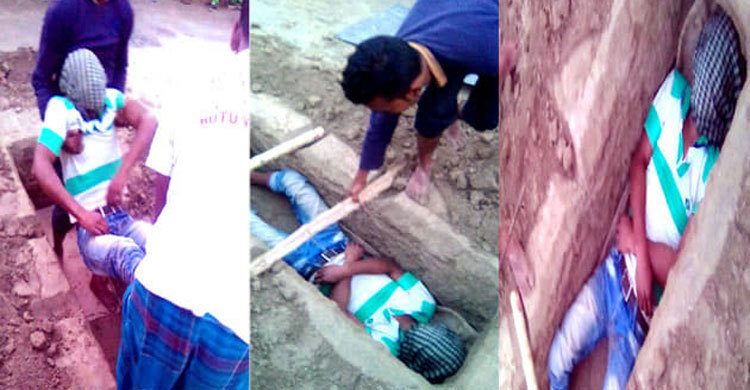 জীবন্ত মানুষকে দাফন