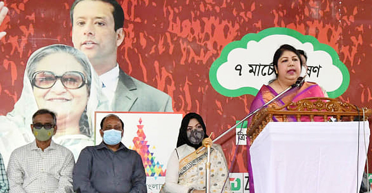 সংসদের দক্ষিণ প্লাজায় ৭ মার্চের ত্রিমাত্রিক ভিডিও প্রদর্শনী