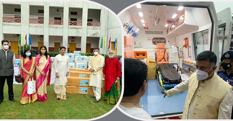 কুমুদিনী হাসপাতালে অ্যাম্বুলেন্স ও চিকিৎসাসামগ্রী উপহার দিলো ভারত | ১৫ অক্টোবর ২০২১