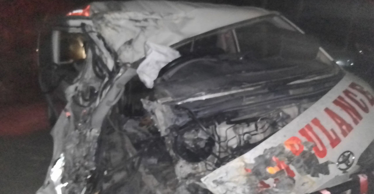 ট্রাক-অ্যাম্বুলেন্স মুখোমুখি সংঘর্ষ, চালক নিহত